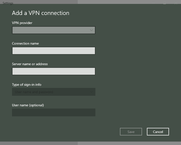 adding a vpn connection