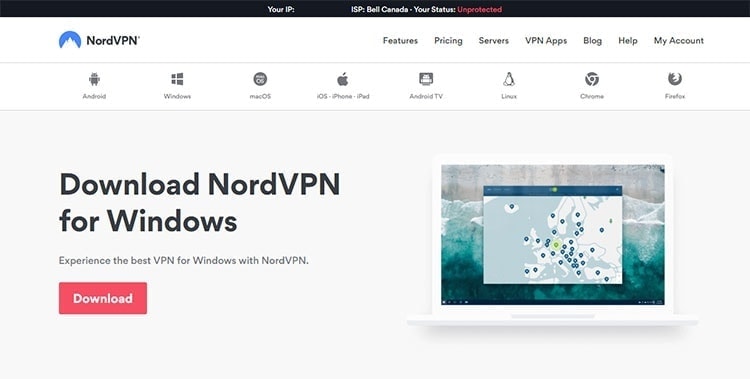 nordvpn download specific server config