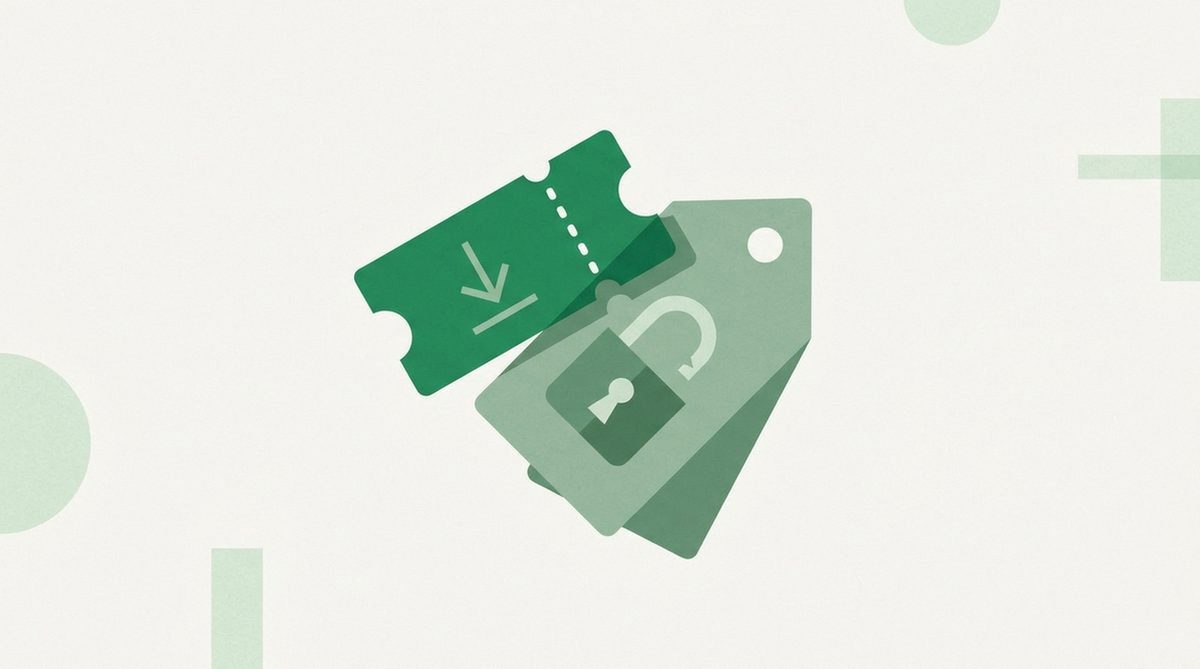 Coupon ticket unlocking a discounted price tag for a VPN deal