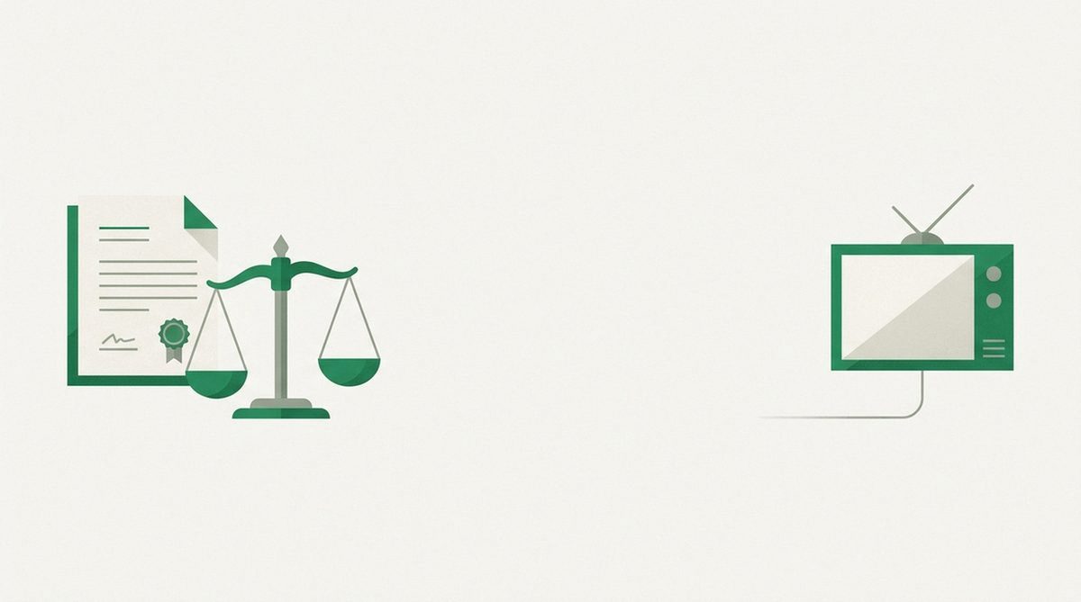 Ilustrace vah a dokumentu symbolizujících dodržování pravidel