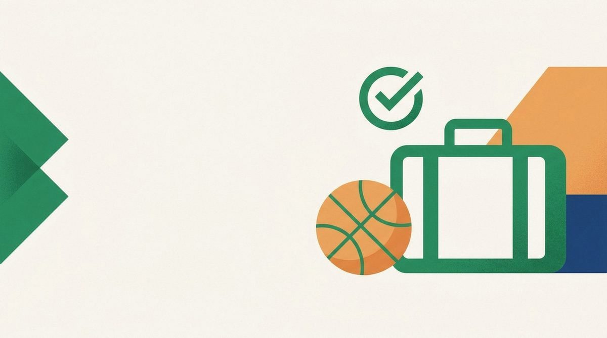 Illustration eines Koffers mit Basketball für das eigene Streaming-Abo