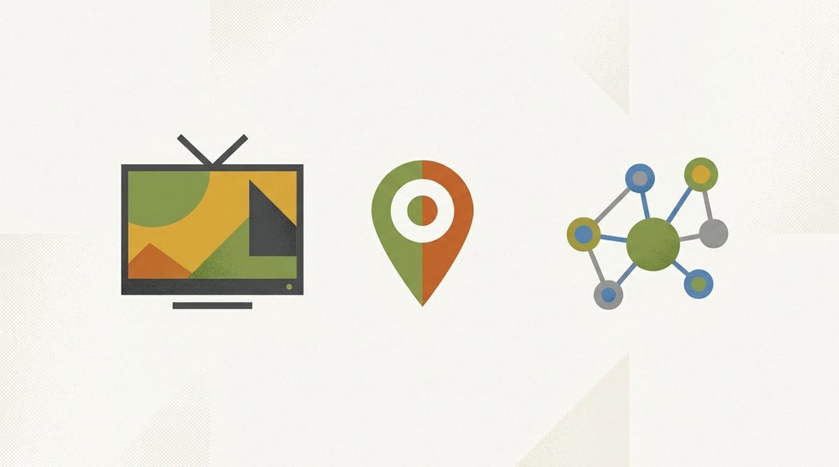 Illustration eines Fernsehers mit Standort-Pin für eine Schweizer IP-Adresse