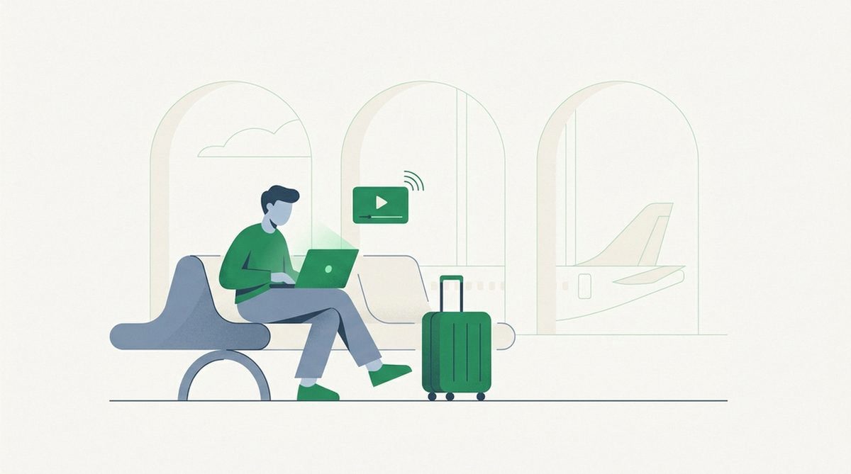 Ilustracja korzystania z własnej subskrypcji telewizyjnej podczas podróży po UE