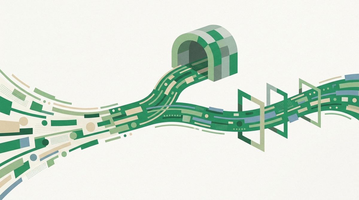 data stream splitting into a tunneled and a direct path