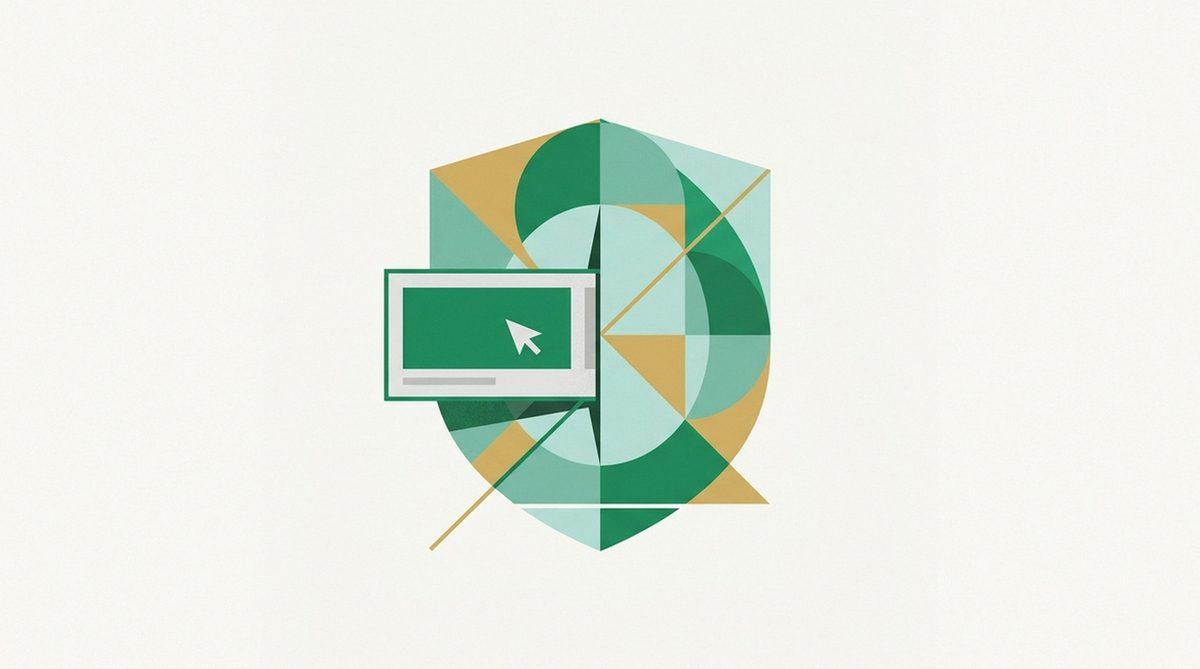 Ad banner icon slipping through a gap in a shield