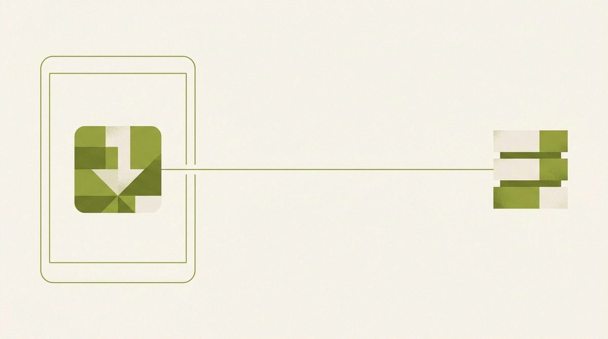 Illustration depicting the initial installation and first connection setup of a VPN app.
