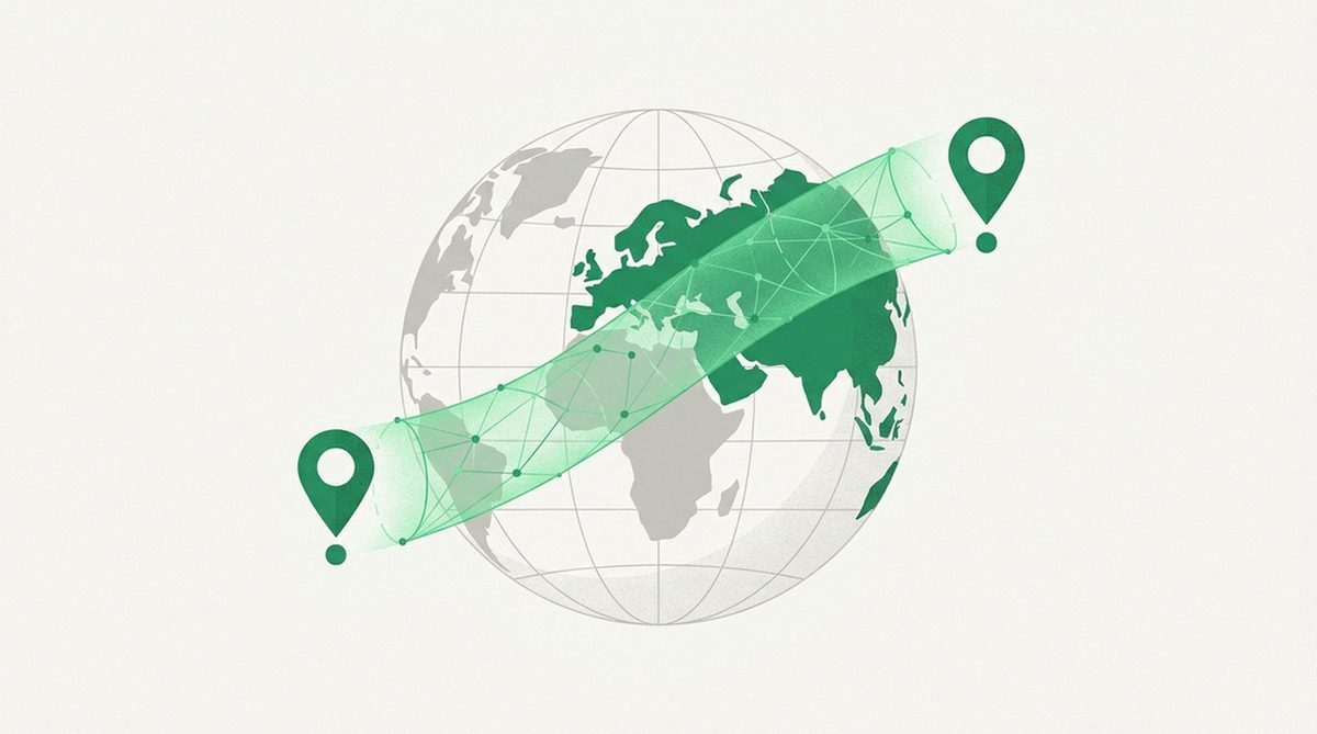 location pin swapping countries through a VPN tunnel