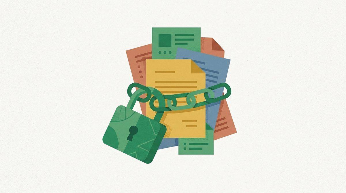 Illustration representing files being locked by a ransomware attack.