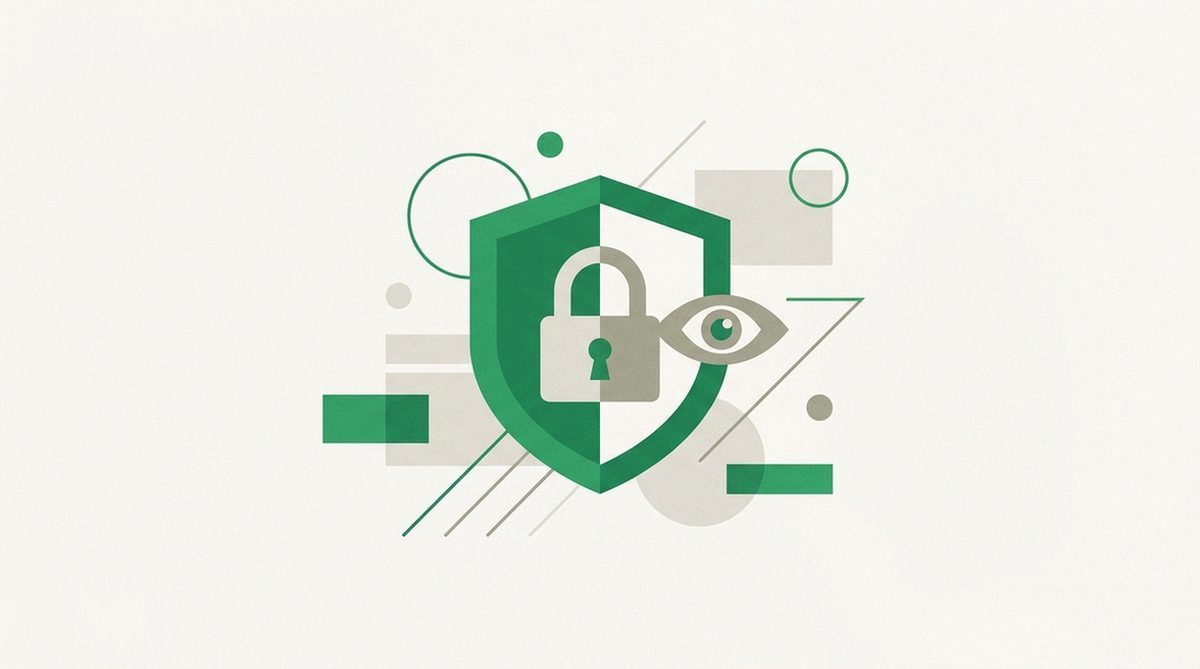 shield layered with a padlock and masked eye icon