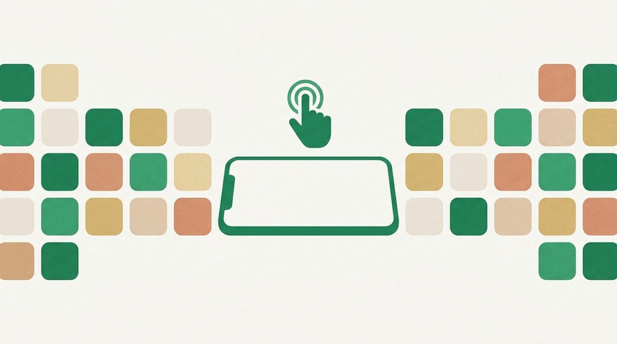 Touch control surrounded by app tiles, representing VPN app and device support.
