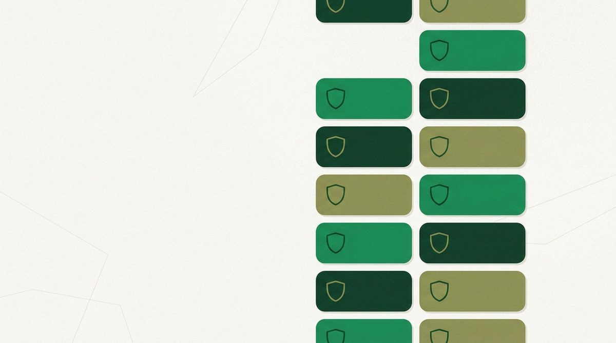 stacked scoreboard tiles each displaying a small shield icon
