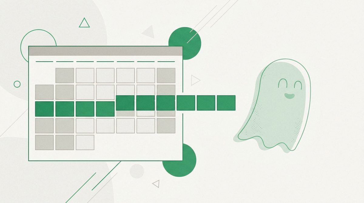 calendar with an extended highlighted stretch beside a ghost silhouette