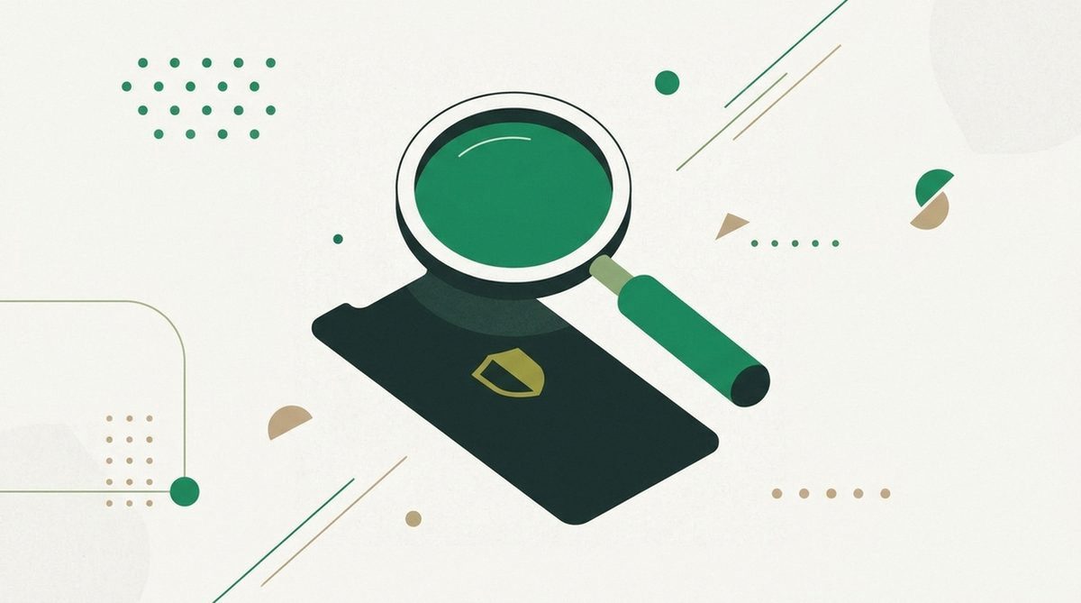 Illustration representing the evaluation criteria for choosing a VPN app on a mobile device.