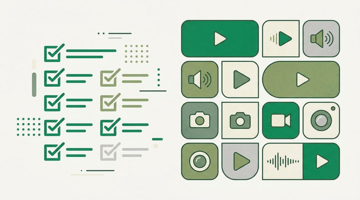 Illustration representing evaluating features for a media-center streaming setup.