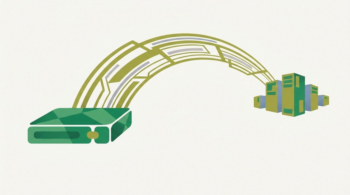 Illustration representing connecting a media-center application through a VPN.